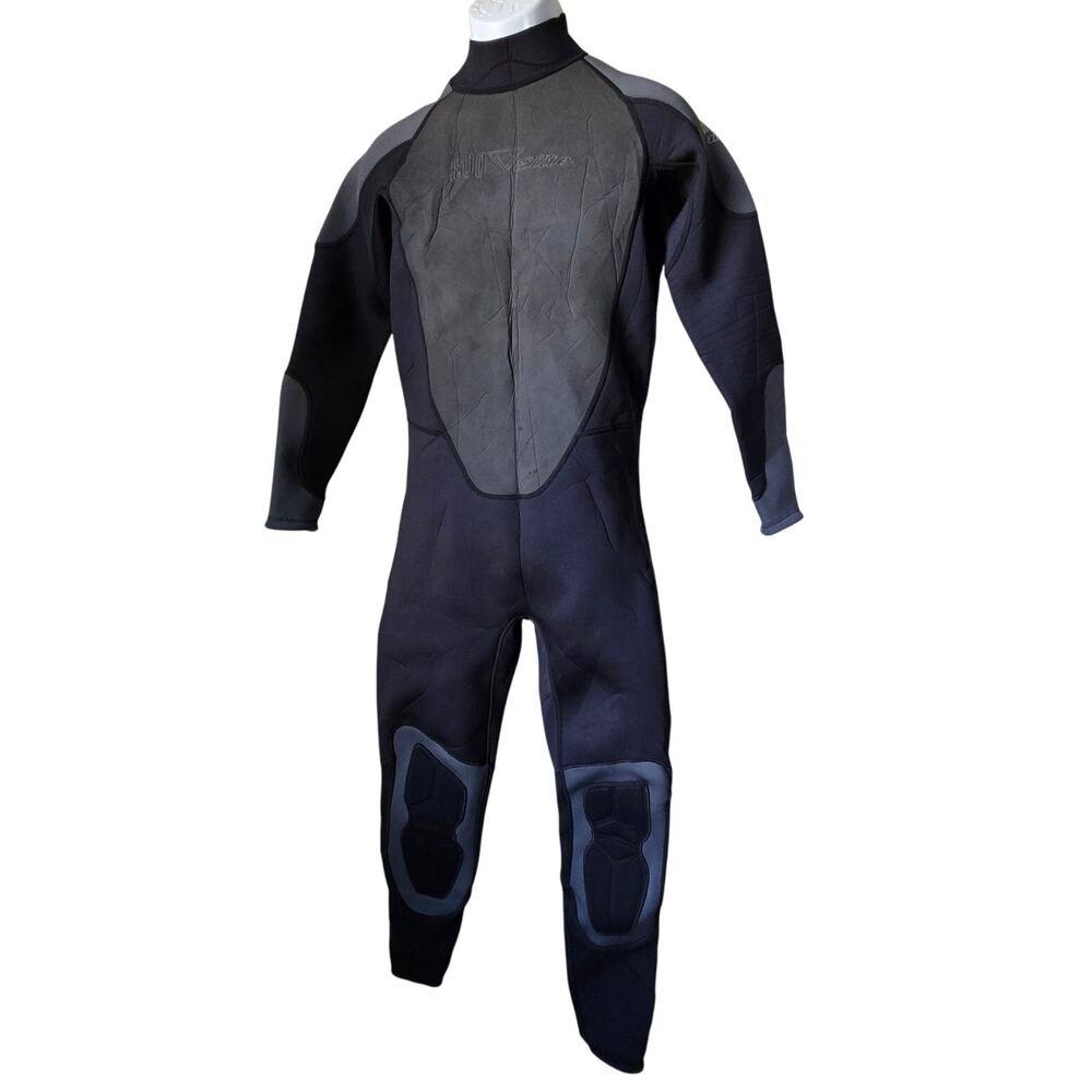 EVO Elite 3mm Neoprene Full Wetsuit Hood Surfing Diving Scuba Black Gray Men's L